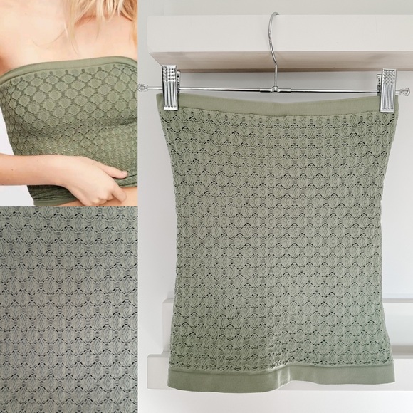 Free People Tops - Intimately Free People Green Honey Textured Tube Top